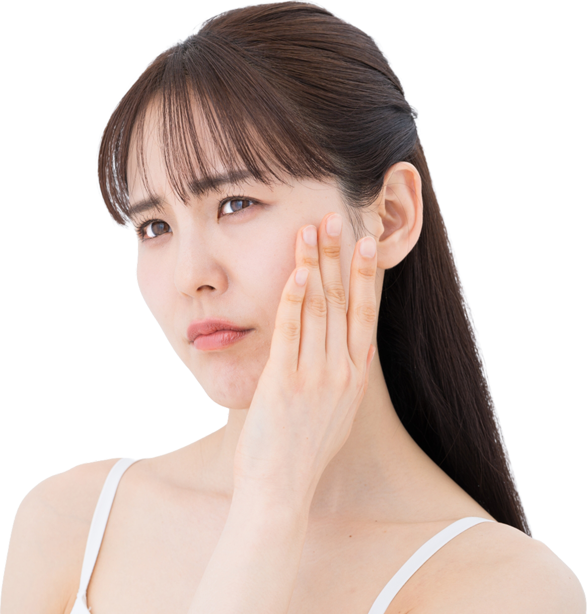 お肌に悩む女性