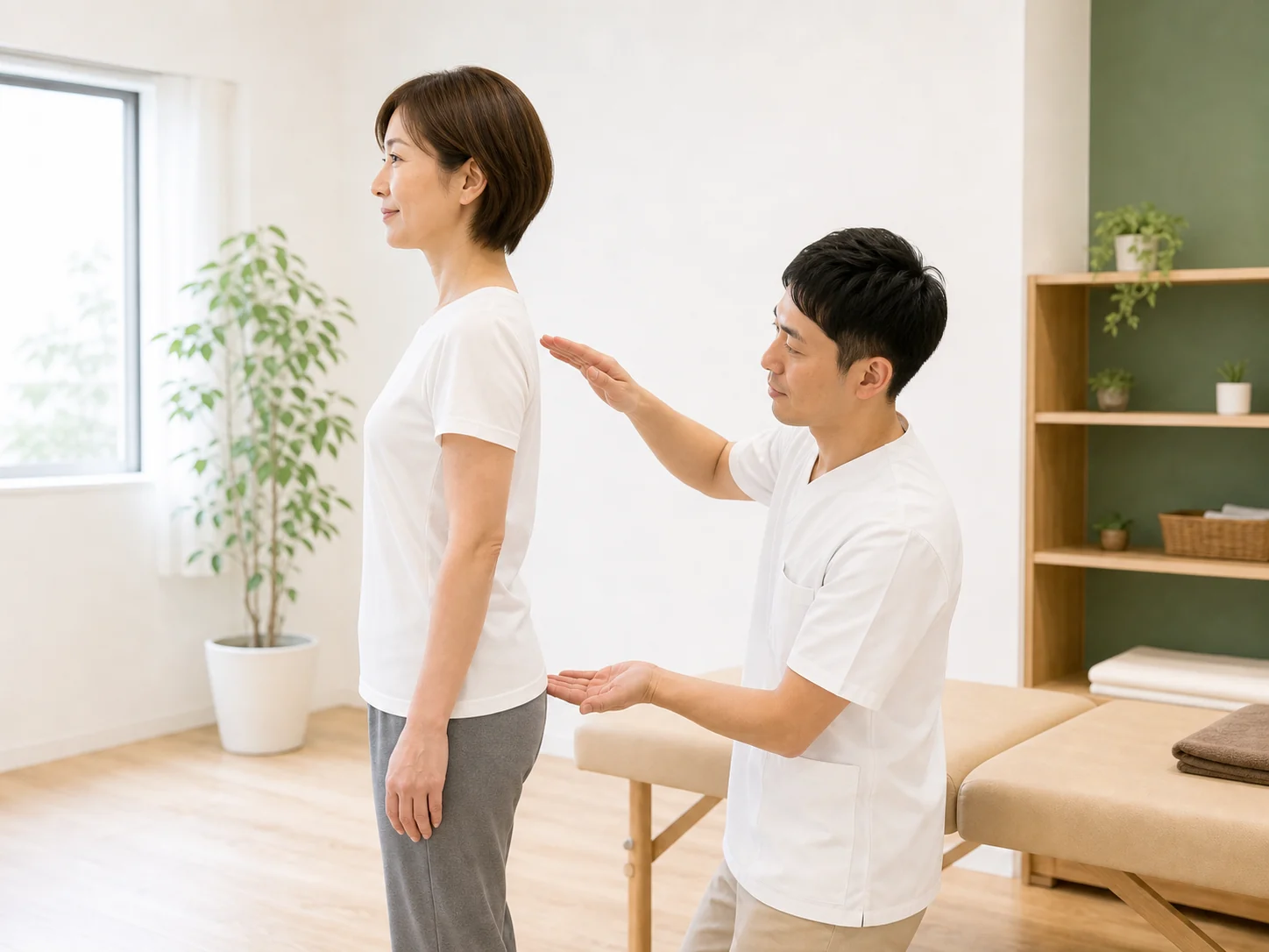 姿勢と動きを検査している様子